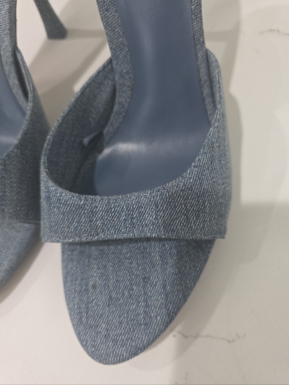 ZARA Blue Denim Heels Slide Sandals U.S. Size 11/42 Euro. NWOT. - Picture 2 of 8
